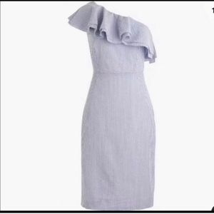 J Crew One Shoulder Denim Dress Size 16